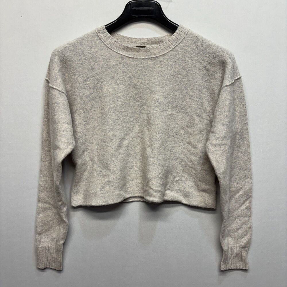 Free People Women 100% Cashmere Crop Pullover Sweater Size Large D123 -11